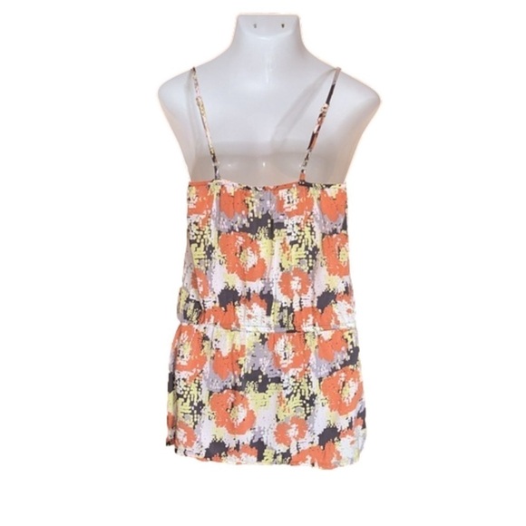 HANG TEN Orange & Gray Print Rayon Sundress with Pockets Size L - Picture 3 of 8